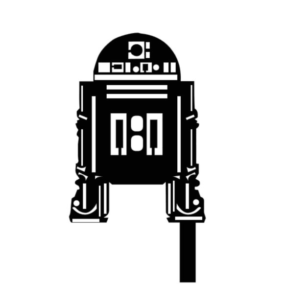 Large R2D2 Hand Painted Acrylic Cake Topper - Picture 2 of 2